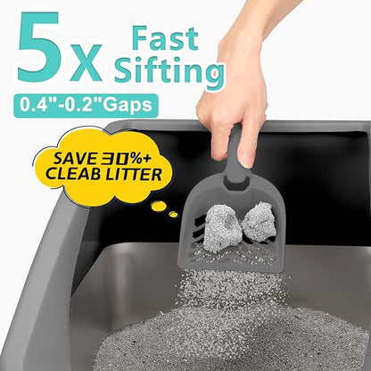 AIPERRO 2 Pack Stainless Steel Litter Box | XL Enclosed Cat Litter Boxes - Image 7