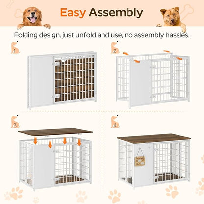 YATINEY Foldable Dog Crate Furniture, Dog Crate - Image 2