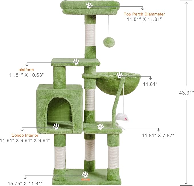 Heybly Cat Tree with Toy, Cat Tower condo - Image 2