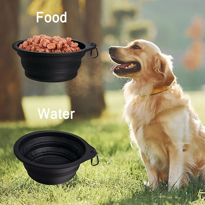 PetBonus 2-Pack Silicone Collapsible Dog Bowls, BPA Free Dishwasher Safe - Image 4