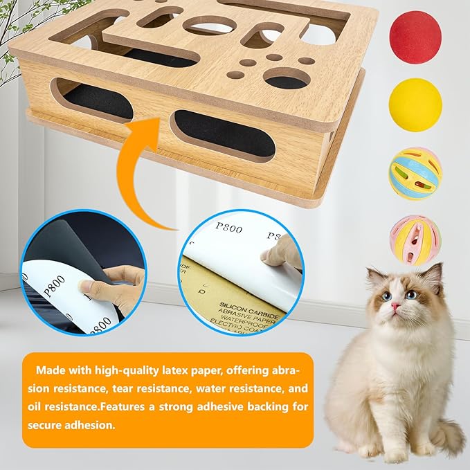 Cat Scratch Puzzle Enrichment Box, Cat Nail File Enrichment Box, No Assembly - Image 3
