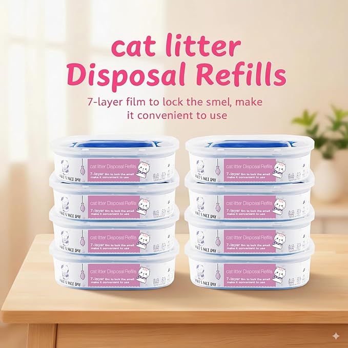 8 Pack 28FT Cat Litter Refill Cartridge, Compatible - Image 2