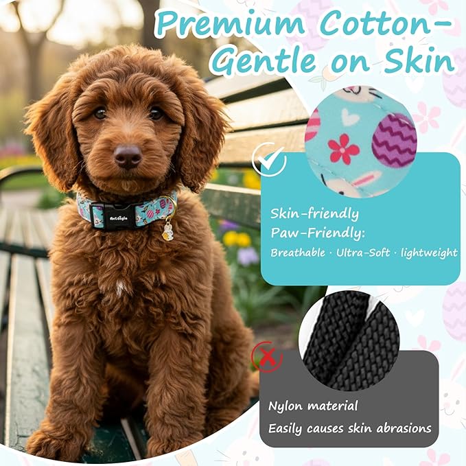 Easter Dog Collar, Spring Easter Egg Print Dog Collar - Image 4