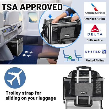 Cat Carrier Top-Expandable 18x11x11, United Delta American Airline Approved Dog - Image 3