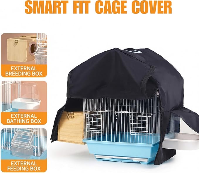 Bird Cage Cover Blackout for Good Night, 11.6 x 8.6 x 15.7 in Dustproof - Image 6