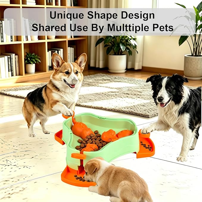 Dog Cat Treat Dispenser Slow Feeder Toy, 3-in-1 Interactive Dog Puzzle Press - Image 4