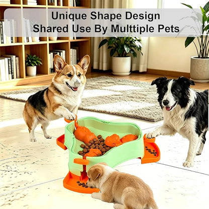 Dog Cat Treat Dispenser Slow Feeder Toy, 3-in-1 Interactive Dog Puzzle Press - Image 4