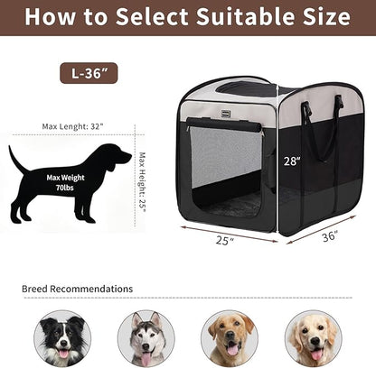 DONORO Dog Kennels and Crates for Medium Dogs, Portable Pop Up Indoor Pet Cage - Image 6