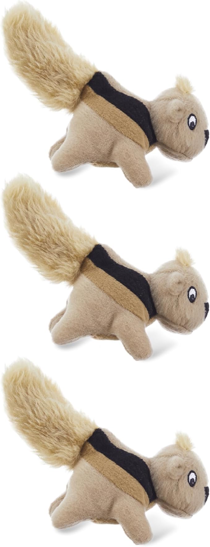 Outward Hound Squeakin’ Squirrels – 3‑Pack Plush Squeaky Dog Toys by OutwardHound