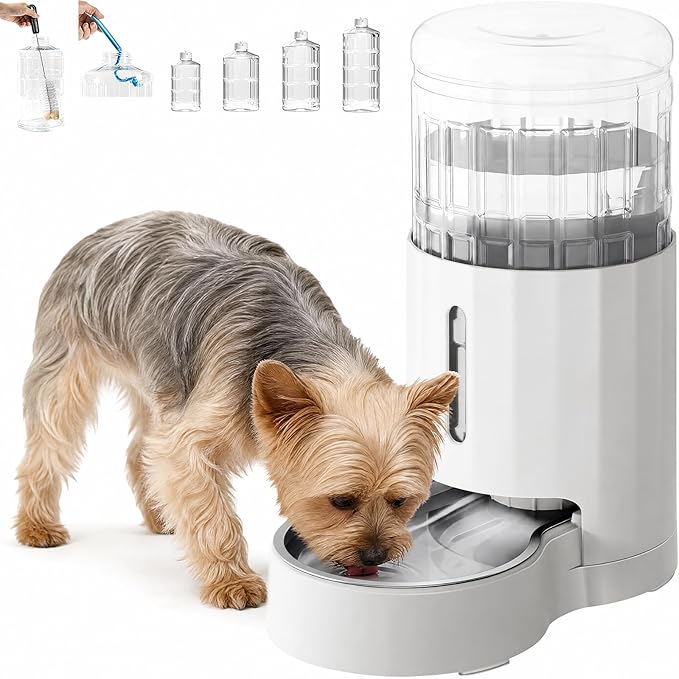 CZPET Dog Water Bowl Dispenser 4L, Wider Mouth & Upgraded Brush by CZPET
