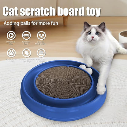 Cat Scratcher Toy Ball Track for Indoor Cats, Round Interactive Scratching - Image 2