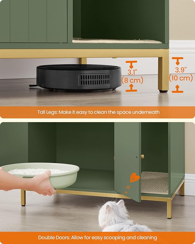 Feandrea Cat Litter Box Enclosure, Hidden Litter Box Furniture - Image 5