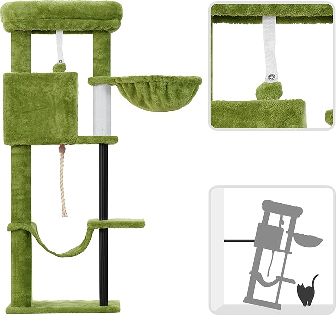 Gitelsnour Cat Tree, Cat Tower for Indoor Cats, 43.3 inch Cat Tree Tower - Image 7
