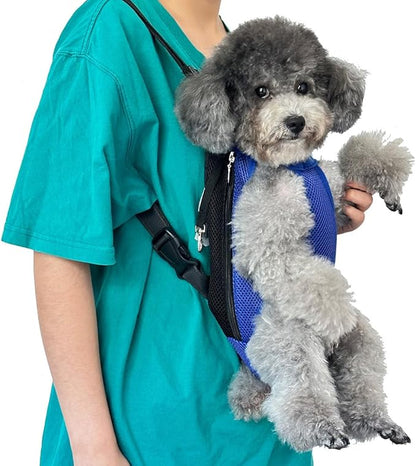 Pet Dog Carrier Backpack, Portable Breathable Mesh Chest Carrier, Polyester - Image 5