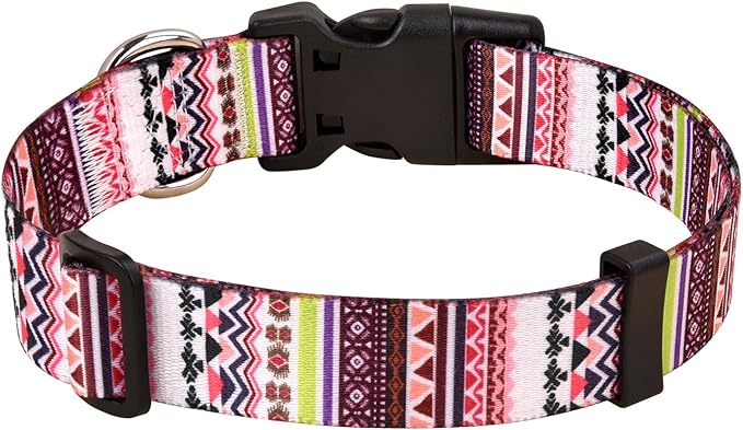 Mihqy Dog Collar with Bohemia Floral Tribal Geometric Patterns - Image 2