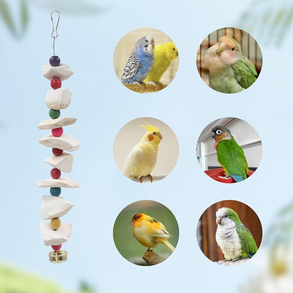 2 Pack Bird Toys with Cuttlebone, Parakeet Toys, Bird Beak Grinding Stone - Image 4