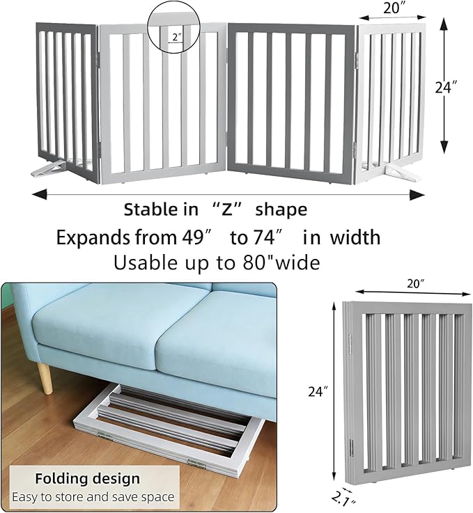Dog Gate Indoor, Freestanding Dog Fence - Image 7