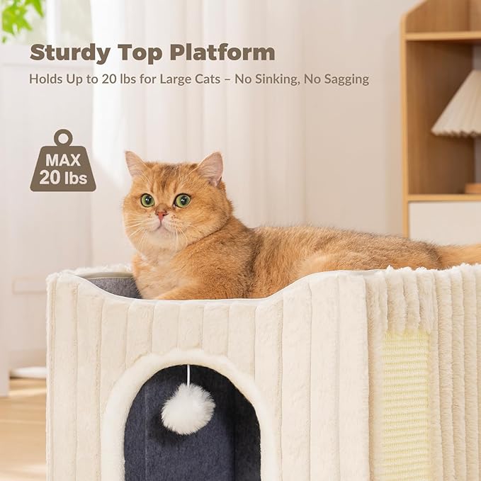 Avont Cat Houses for Indoor Cats, Foldable 3-in-1 Cat Cave Bed - Image 2