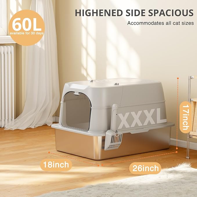 XXXL Stainless Steel Cat Litter Box - Image 6