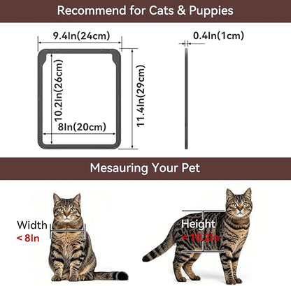 Cat Door for Screen Door with Magnetic Auto-Close, Dual Lockable Tabs Doggy - Image 6