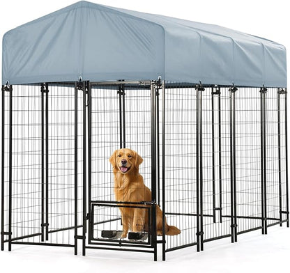 Dog Kennel Outside with Roof, Heavty Duty Welded Dog Crate Playpen with by Unknown