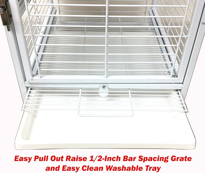 Portable Durable Heavy Duty Travel Veterinary Bird Parrot Carrier Cage Feeding - Image 6