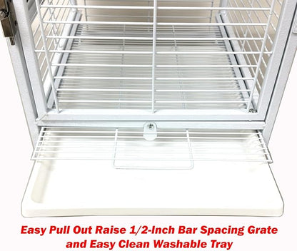 Portable Durable Heavy Duty Travel Veterinary Bird Parrot Carrier Cage Feeding - Image 6