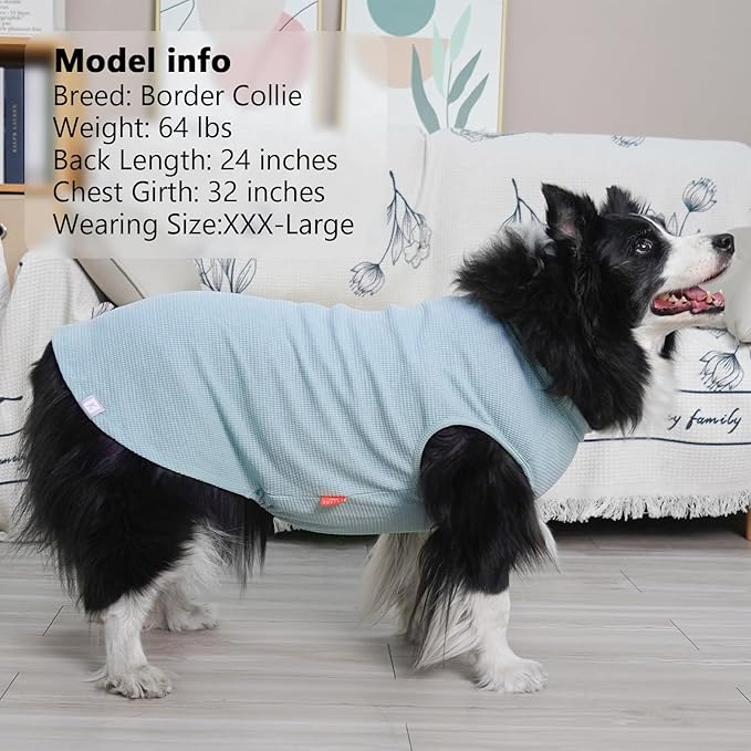 KYEESE 2Pack Waffle Dog Shirts, Lightweight Sleeveless Dog T Shirts - Image 7