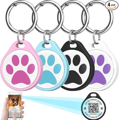 ADVENTUREMORE AIR Pet ID Tag-4pcs QR Code Tag & Smart ID Tag Small Personalized by AIR