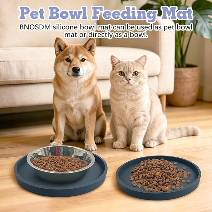 BNOSDM 2 PCS Dog Feeding Mat 9.1 in Silicone Pet Food Mats Waterproof - Image 7