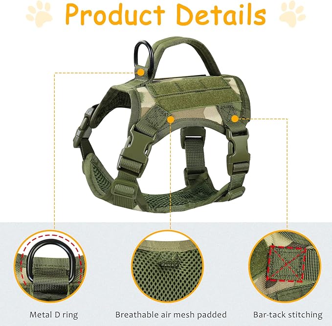 Tactical Cat Harness for Walking, Adjustable Escape Proof Pet Vest for Large Cat - Image 6