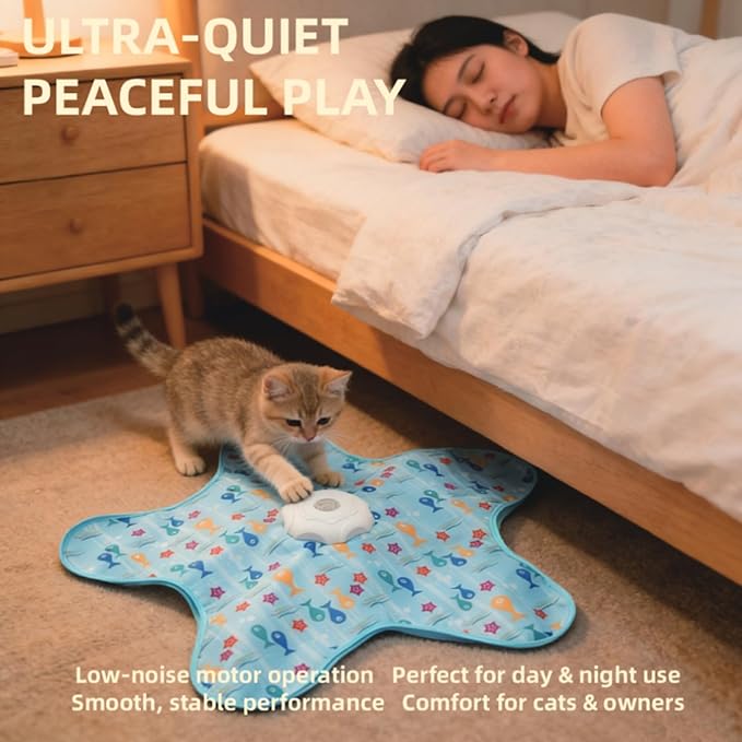 Automatic Cat Toy Mat with Bird Chirps, 3 Touch Modes Hide and Seek Interactive - Image 5
