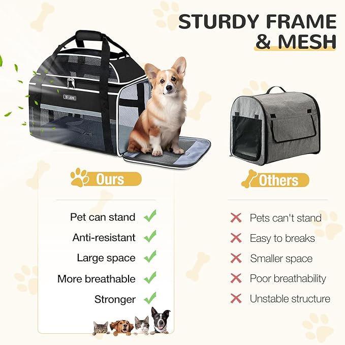 Lekereise Top-Expandable Pet Carrier 18x13x9.5 Inch Southwest Frontier Airline - Image 9