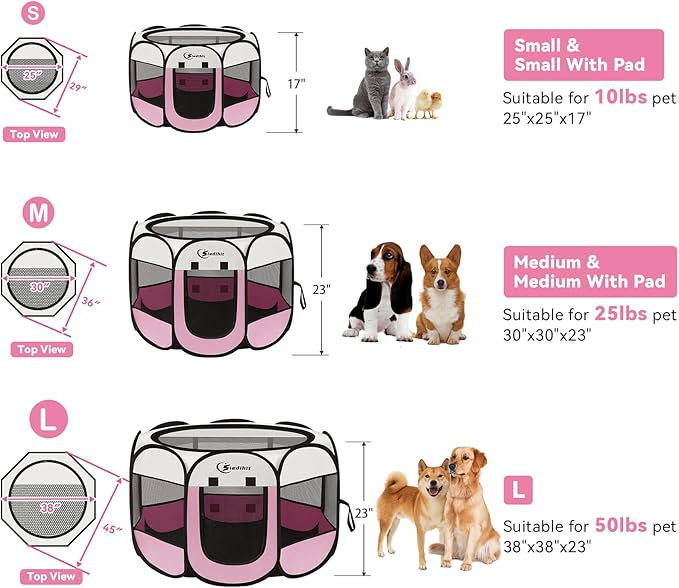 Siedihit Dog Cat Playpen, Puppy Pet Playpen Indoor - Image 2