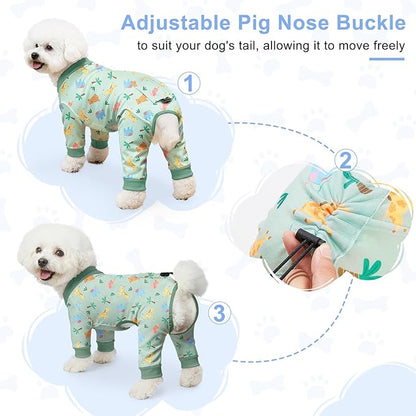 Bienbee Dog Pajamas, 4 Pack Dog Recovery Suit Shedding Suit Cute Soft Puppy - Image 4