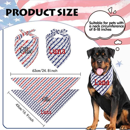 Personalized 4th of July Dog Bandana Embroidered Name Custom Neckwear Dog Scarf - Image 5