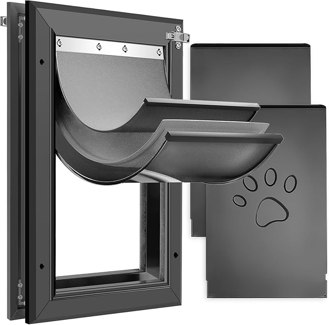 3-Flaps Heavy-Duty Dog Door, Rust Proof Aluminum Alloy Frame, Extreme Weather by PetoasisFlagship