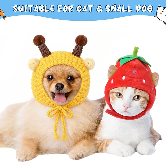 Weewooday 5 Pcs Cat Adorable Costume Bunny Hat - Image 2
