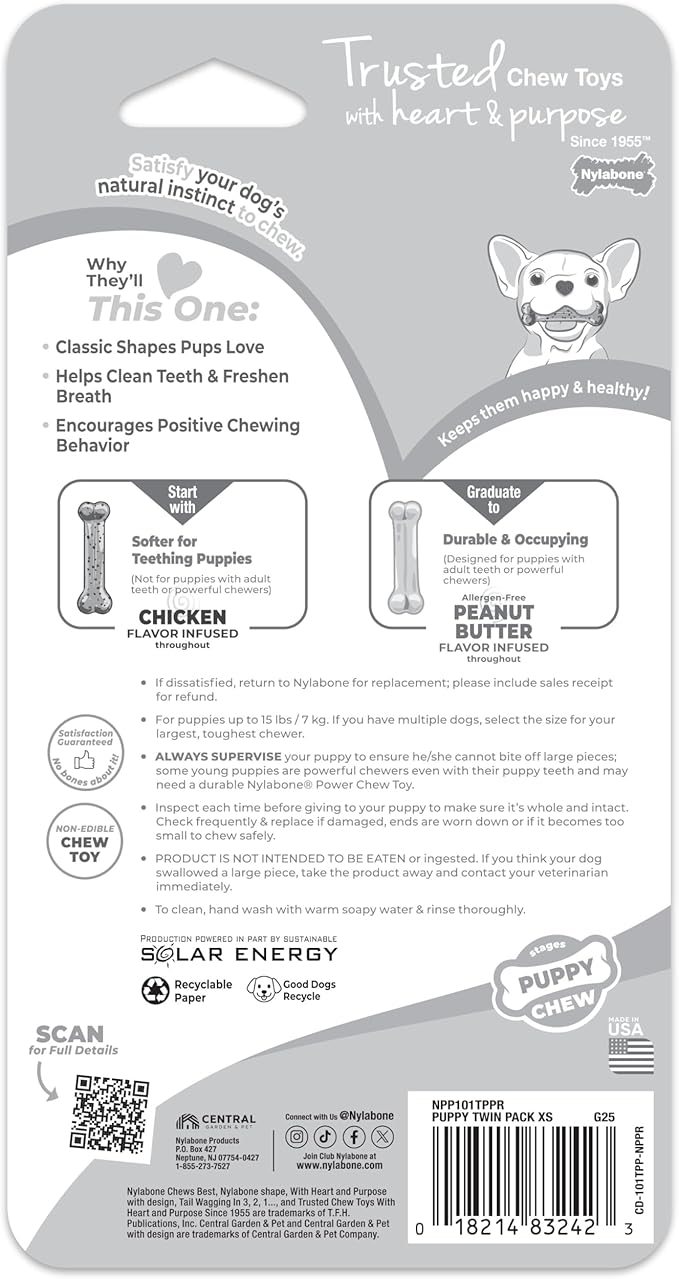 Nylabone New Puppy Power Chew Stages, Soothing Puppy Teething Toys, Chew Bones - Image 11