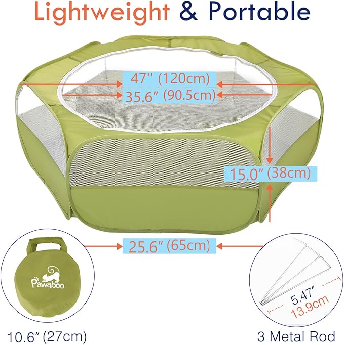 Pawaboo Small Animals Playpen, Waterproof Small Pet Cage Tent - Image 6