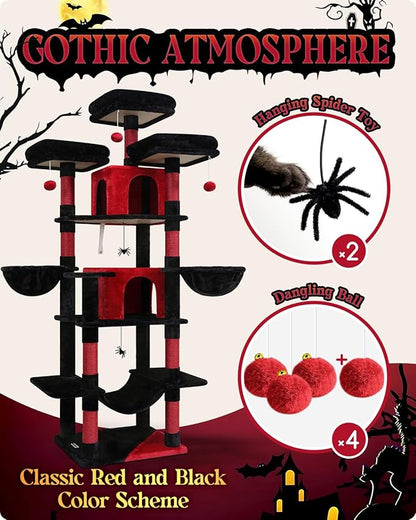 Globlazer Gothic Cat Tree, 80inch Goth Cat Tower - Image 5