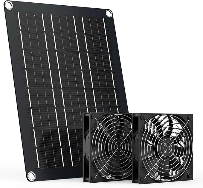MARBERO 4.7 Inch Solar Powered Fan Kit, 15W Solar Panel by MARBERO