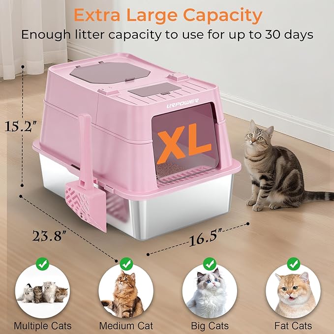 URPOWER Stainless Steel Cat Litter Box - Image 6