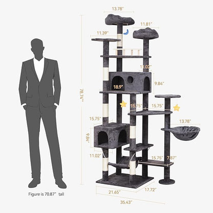 Meecal 79in Giant Cat Tree for Heavy Duty Big Cats, Large Cat Trees - Image 3