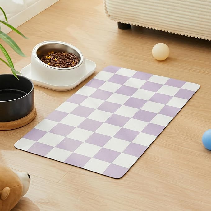 Checkered Dog Feeding Mat, Absorbent Mats by Ralxion