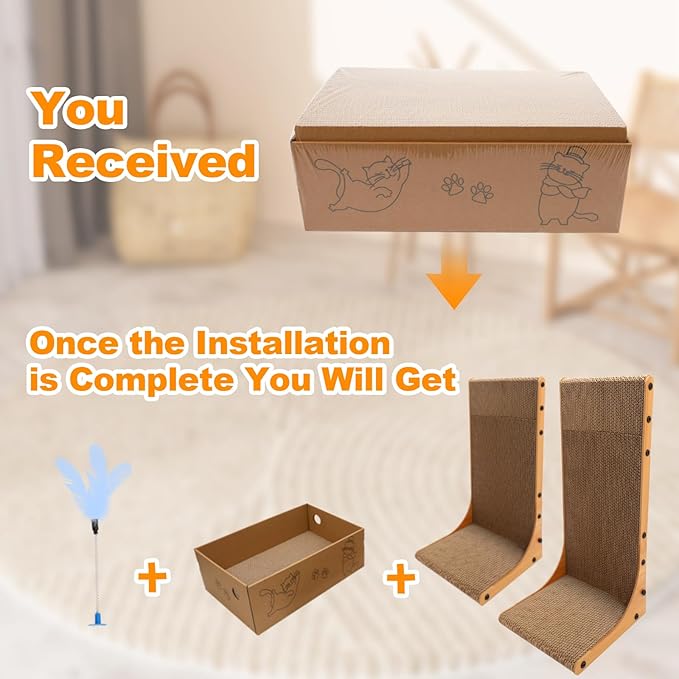 Goosheep Cat Scratching Post, 3-in1 Scratching Board - Image 2