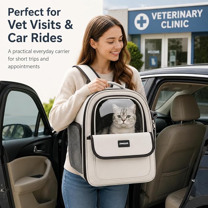 Cat Carrier Backpack for Cats&Small Dogs, Airline Approved TSA Foldable Pet - Image 7