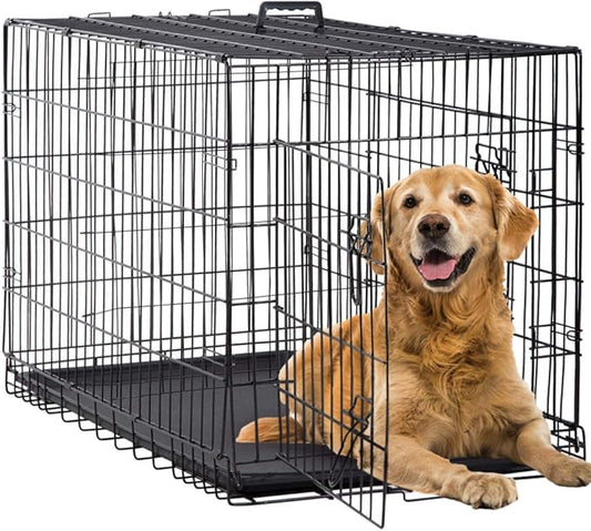 BestPet | Dog Crate | 42" | Black | Foldable Metal Kennel by BestPet