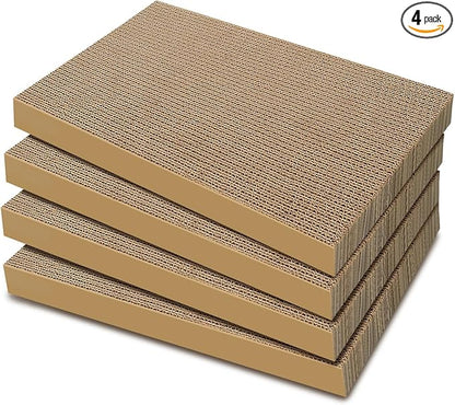 Cat Scratchers 4 Pack, Corrugated Cardboard Cat Scratching Pads by AGYM