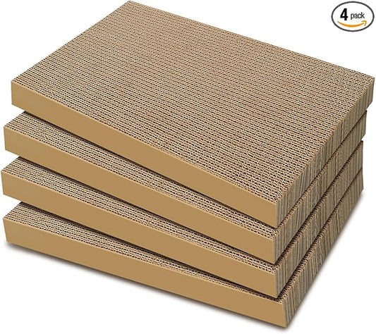 Cat Scratchers 4 Pack, Corrugated Cardboard Cat Scratching Pads by AGYM